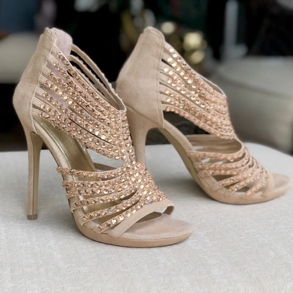 ZIGI SOHO Gala suede rhinestone heels size 8